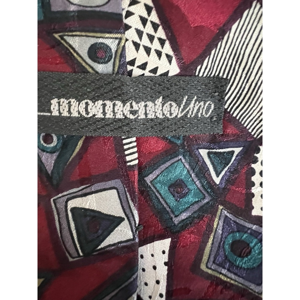 Silk Tie Lot 3 Barrington Croft & Barrow Momento Uno Red Grey Geometric Striped - Picture 7 of 13